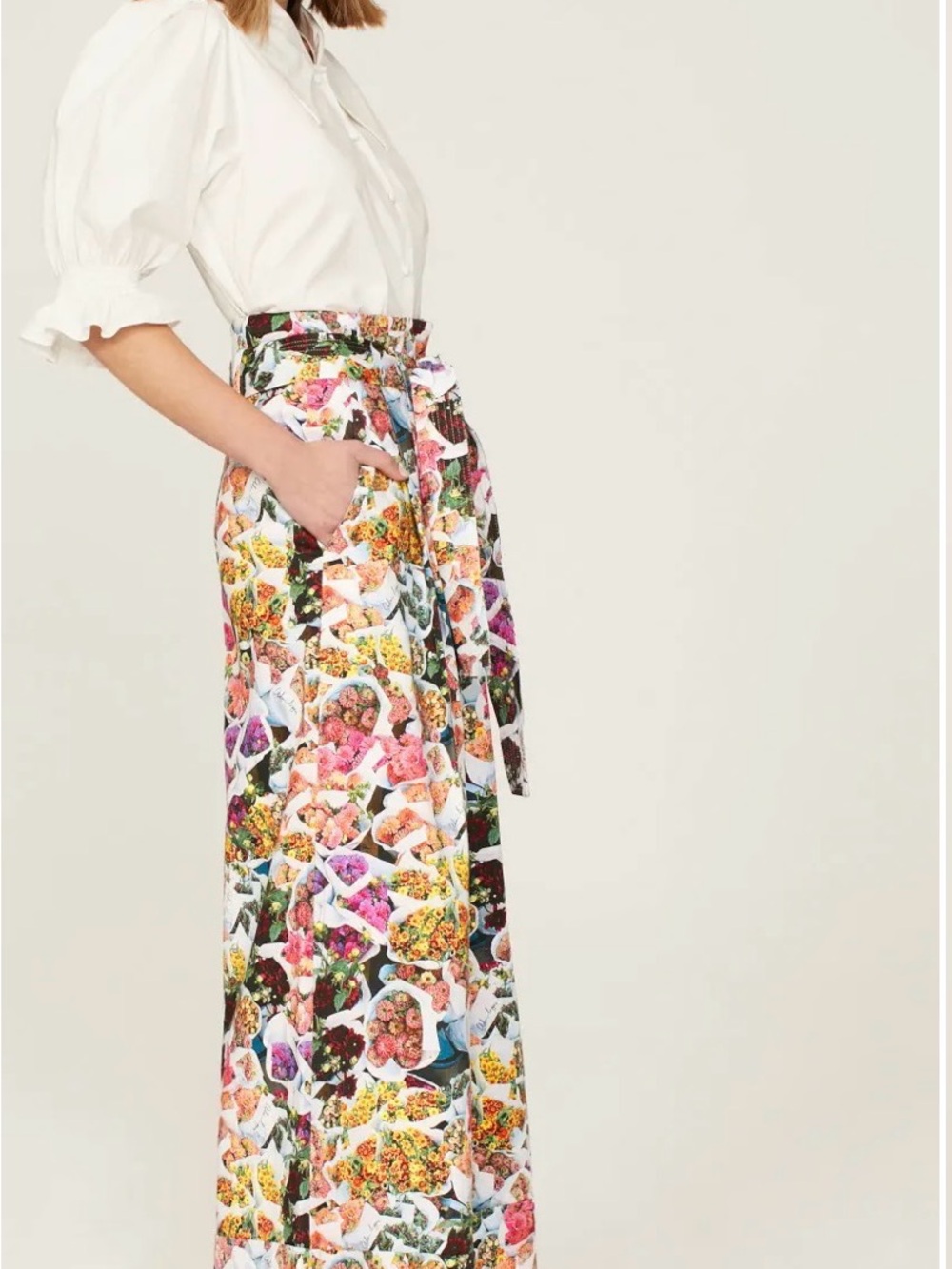 Adam Lippes Multicolor Floral Wide-Leg Pants - Picture 2 of 10